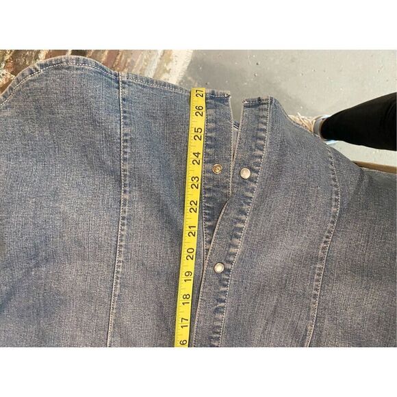 Roper Western Biker Blue Denim Fringed Vest Women’s Size XL - Picture 10 of 10